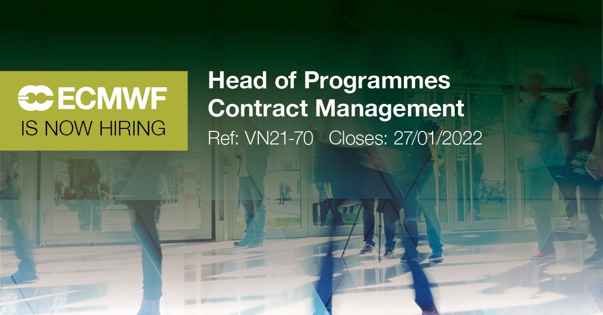 ECMWFJobs's tweet photo. Calling out to all contract management professionals!
Located in Bonn, working for Copernicus Services at ECMWF. Please take a look and share! Deadline: 27.01.22.
See: https://t.co/v4c63UKvMG
@CopernicusEU @CopernicusECMWF @ECMWFJobs @ECMWF 
@HorizonEU https://t.co/jdQTn1AAGy