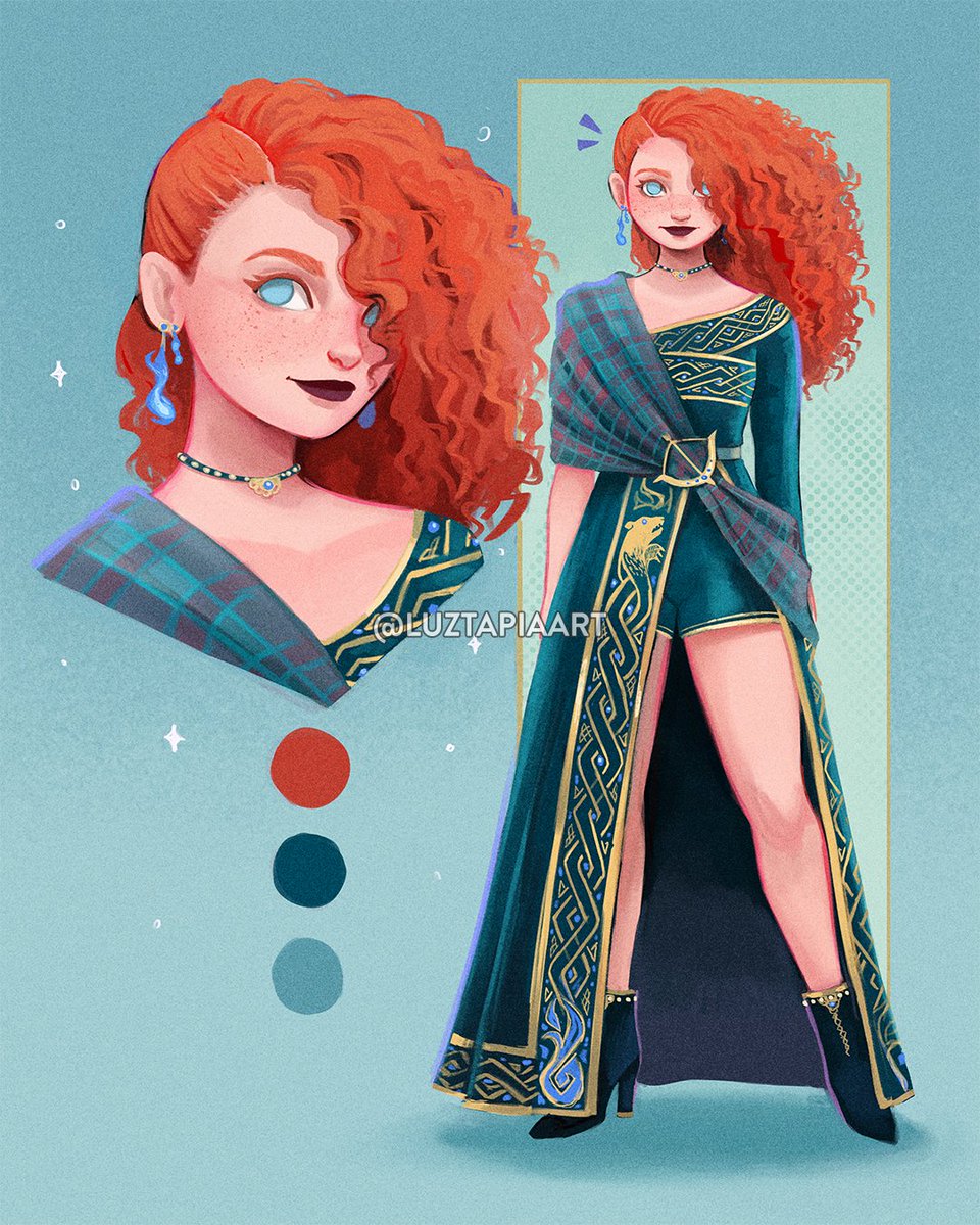 Merida's look for my Fashion Gala Princesses series 🏹💚 Not gonna lie, it took me a while to figure out how to make this outfit for her, I hope you like it! 🥺