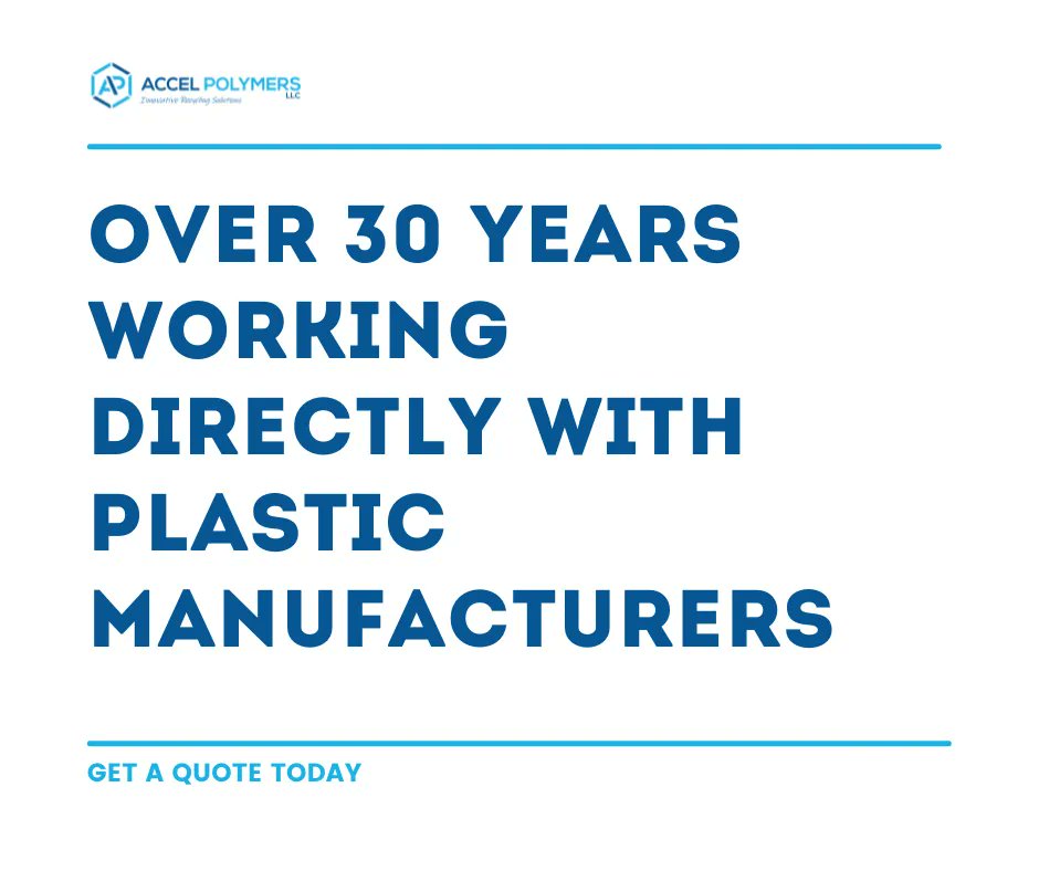 AccelpolyLLC's tweet image. We take pride in our successful approach to helping businesses meet their recycling achievements for internal and external promotion. 30 years and going strong into 2022!

#accelpolymers #stlouis #recycling #plasticmanufacturers #greeninitiatives