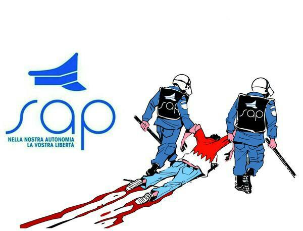 confundustria's tweet photo. Il Sindacato Autonomo di Polizia in rivolta. "Le ffp2 rosa sono indecorose".

Strano, perché  fanno pendant con il rosso sangue. https://t.co/KFUBRagnY7