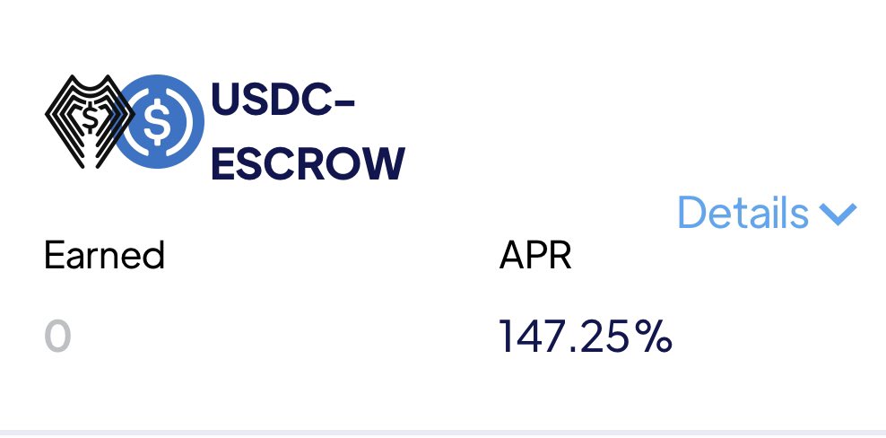 Today’s update to the $ESCROW WingSwap APR!

Still all the way up! 🚀🚀

Don´t forget to buy your #token only on:
<a href="/QuickswapDEX/">QuickSwap 🐲 DragonFi 2.0</a>
<a href="/WingSwapFTM/">WingSwap</a>

app.wingswap.io/farms
#NoMoreScams #Crypto #DeFi #NFTs #IDO
