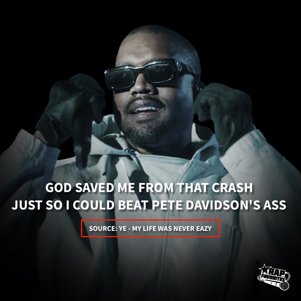 RapFavorites's tweet photo. Kanye takes shots at Pete Davidson on his new track “My Life Was Never Eazy” https://t.co/Zo5BOSs4no