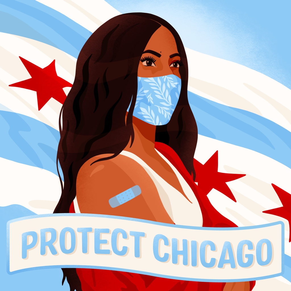 Chicago is the best city in the world, so let’s keep it safe! Designed by <a href="/arielsinhaha/">Ariel Sinha</a> for our #ProtectChicago campaign with <a href="/chipublichealth/">CDPH | Chicago Department of Public Health</a>, this piece shows the importance of protecting our community by receiving the #VaxChiNation. For info, visit bit.ly/3pnpABT