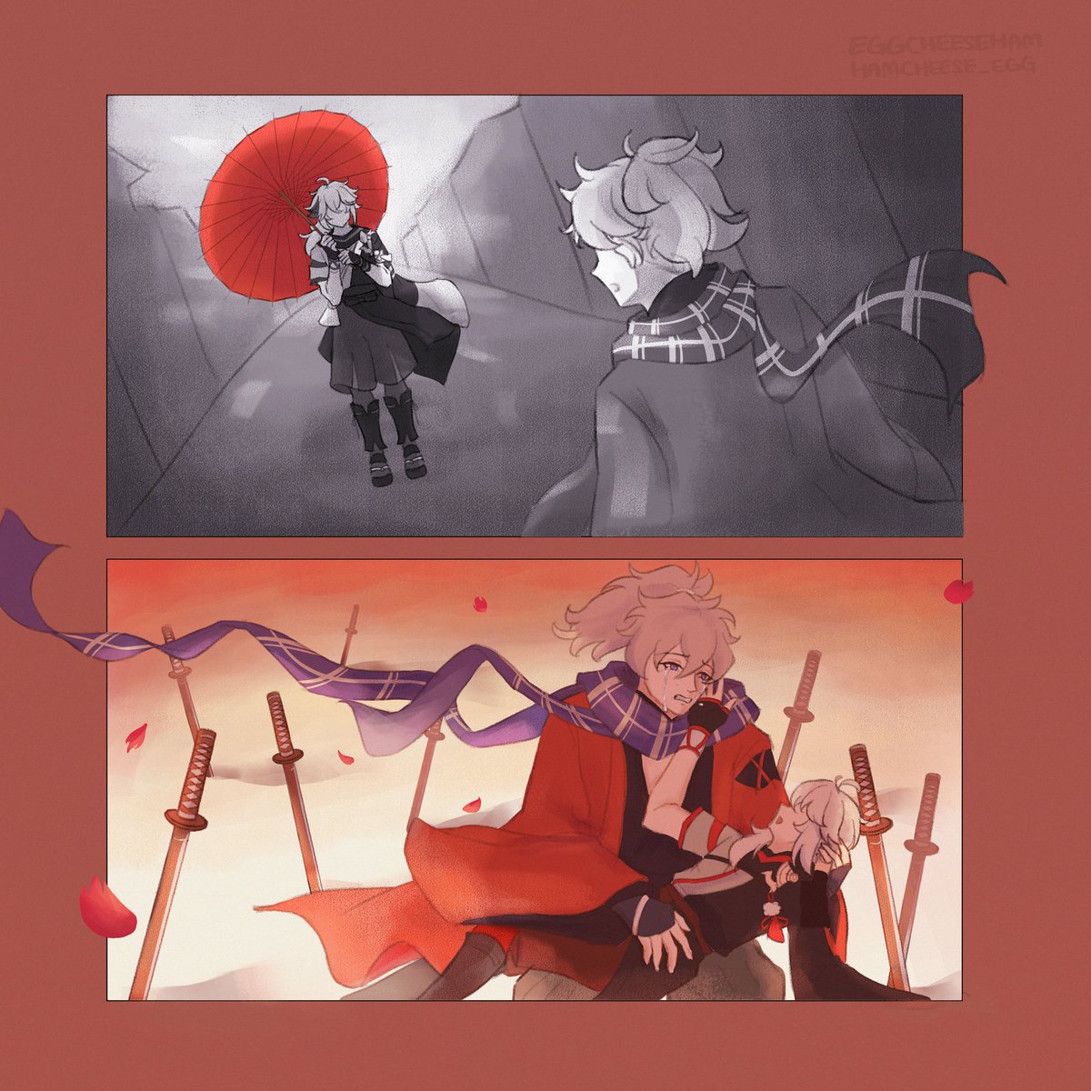 eggcheeseham's tweet photo. My piece for the @Tomozuha_MB! Based off @ListlessLyle's fic, it's really angsty, go read it if you're a masochist
https://t.co/StM7PJ8Uq5 https://t.co/AaZhtjCxvY
