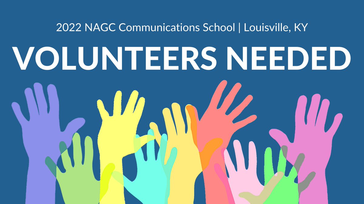NAGC's tweet photo. NAGC is looking for #volunteers for the 2022 Comms School for a variety of tasks &amp; roles. Volunteers will be recognized during the school &amp; will receive #NAGC swag as a thank you! 

If interested, please fill out the form on the bottom of this page: 

https://t.co/9COqvctd3n https://t.co/IYj6PAhO86