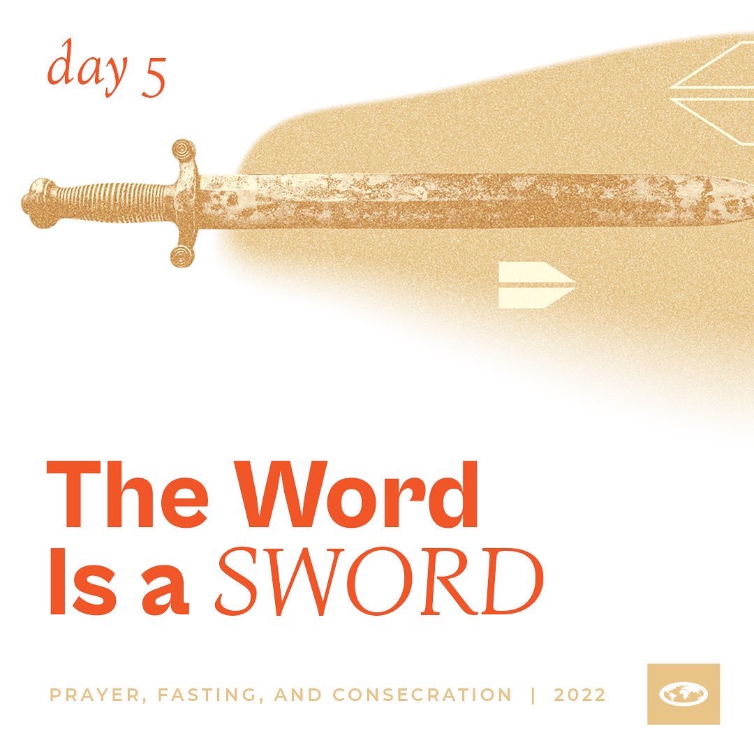 HIgracecentral's tweet photo. Prayer and Fasting Day 5:
The Word Is a SWORD
“For the word of God is living and active, sharper than any two-edged sword, piercing to the division of soul and of spirit, of joints and of marrow, and discerning the thoughts and intentions of the heart.” Hebrews 4:12 ESV #Abide https://t.co/TnYW1zDxs4