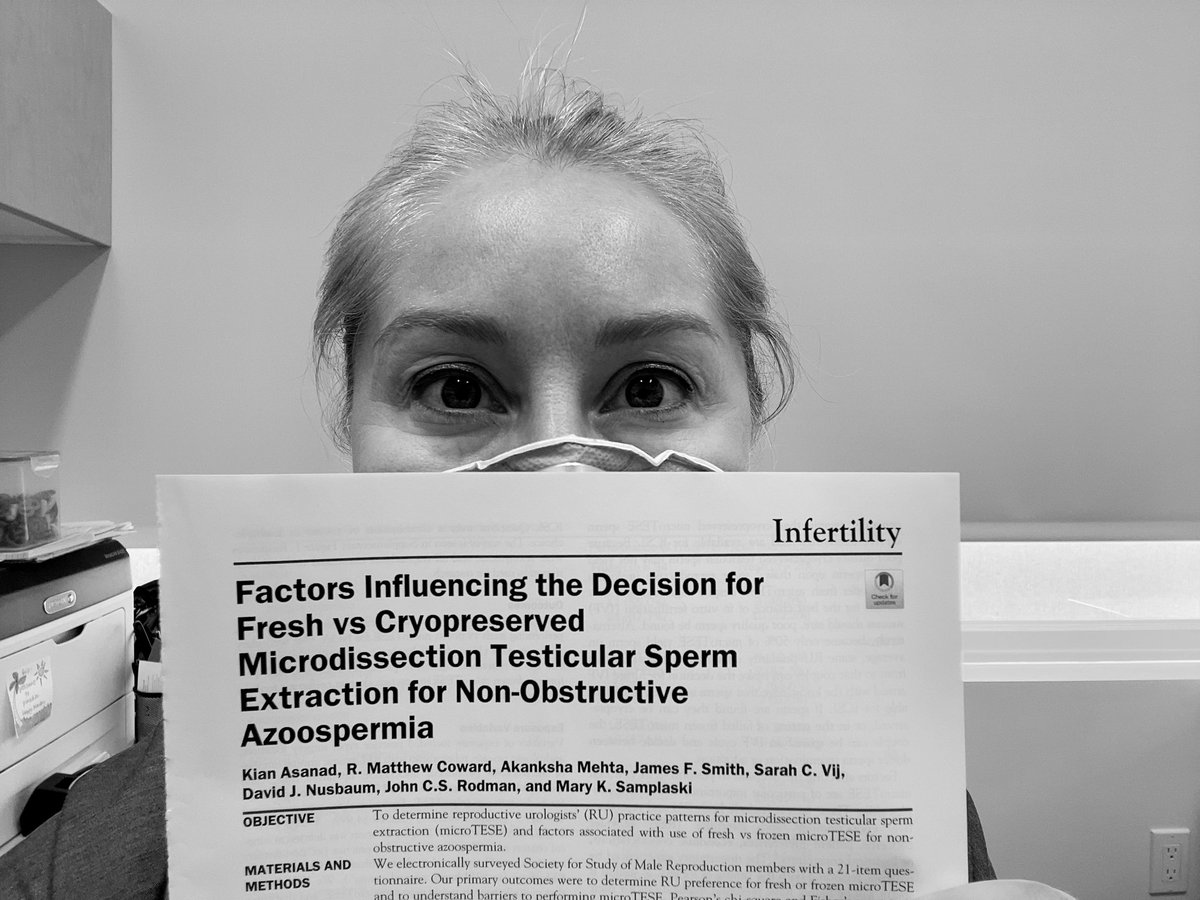DrMarySamplaski's tweet photo. Excited to see this in print… Bc these decisions directly impact fertility🤰 for our patients. Fresh vs frozen 🥶 #microTESE for #azoospermia - factors that impact decision-making include cost, scheduling, andrologist availability. @davidjnusbaum @USC_Urology @KeckMedUSC https://t.co/xmxW2TeVRc