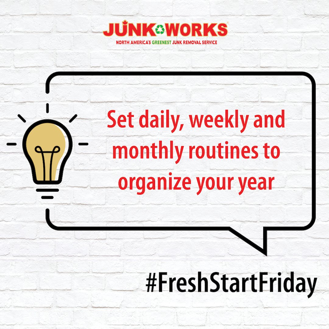HalifaxJunk's tweet photo. This #FreshStartFriday, brainstorm effective routines to follow that will keep you on schedule to stay organized this year. https://t.co/GtD1JEGVD9