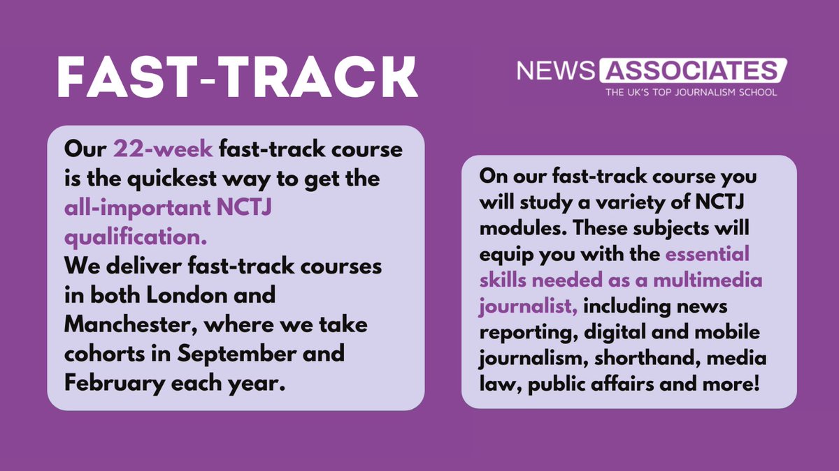 NewsAssociates's tweet photo. π¨ Thereβs still space on our @NCTJ_news fast-track multimedia journalism course starting in February π¨
Read what itβs all about below and visit our website to apply π
https://t.co/PUAff0g2Ag
#Journalism #StudyJournalism #JournalismCourse https://t.co/jAHGgB4iws