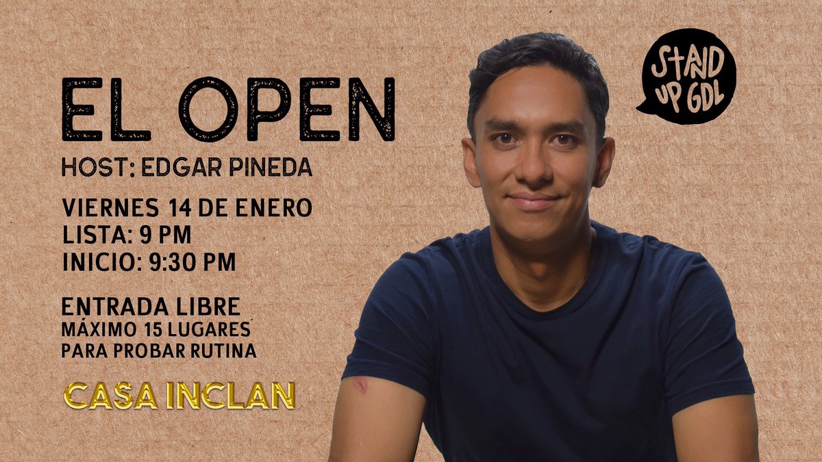 soyvelardemx's tweet photo. Hoy se hace #ElOpen de @standupgdl en #CasaInclán y el señor @soyedgarpineda andará de host.

Ahí les vemos.

Lleven su cubrebocas y su certificado de vacunación. El de primaria no lo traigan, no se necesita. https://t.co/P3QwMgzqDW