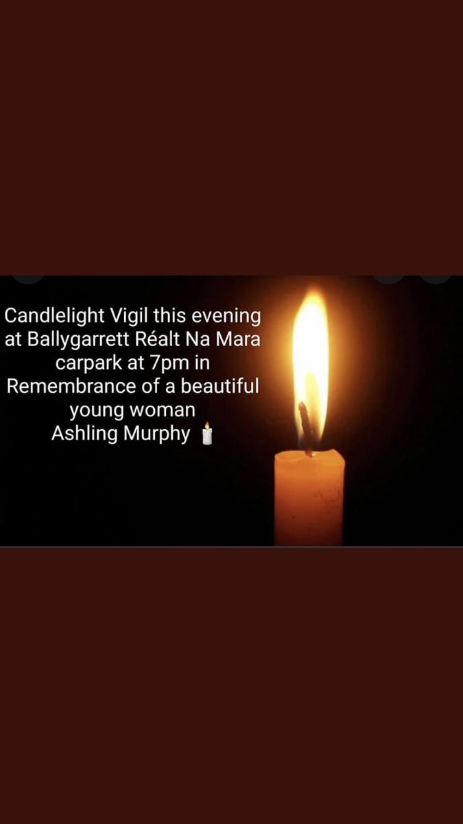 BallygarrettGAA's tweet photo. VIGIL.  VIGIL.  VIGIL.  🙏🙏🙏

Please join us this evening at 7.00 pm in Ballygarrett GAA car park for a candlelight vigil in remembrance of a beautiful young woman.  
💔 https://t.co/2BPhPOVO5U