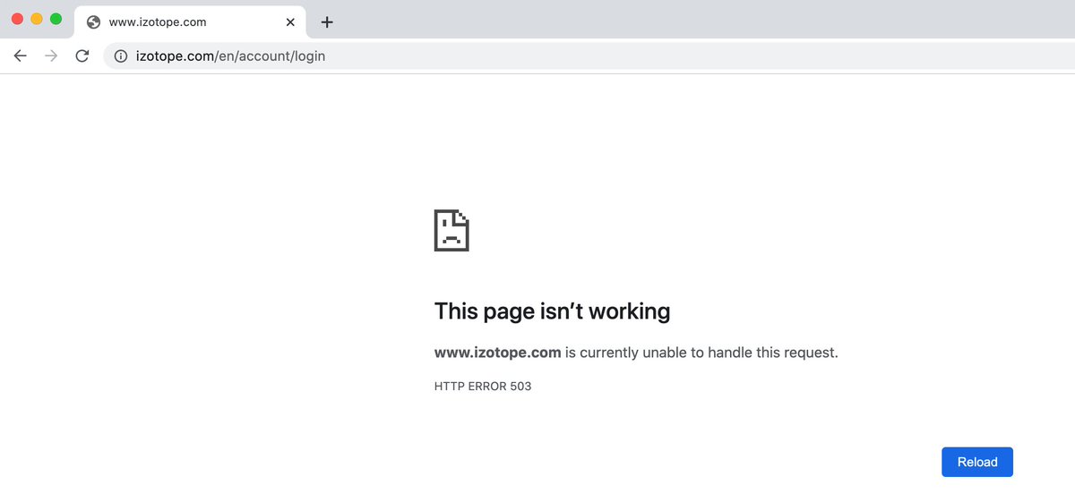 SashaBayan's tweet photo. @iZotopeInc hi there! I think the login page on your website is broken (503 error). Have tried on Chrome + Firefox without luck:

https://t.co/h9akQ9YSFh https://t.co/lXrx7NhyuQ