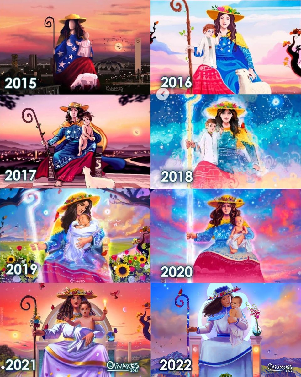 Olivarescfc's tweet photo. ¿Cuál es su favorita? Ya son 7 años consecutivos dedicándole un arte a la Divina Pastora en su fecha, lo que se ha convertido en una tradición personal de inicio de año.

Cada obra es el reflejo de una nueva etapa en mi vida y nuevas formas de ver el mundo. https://t.co/XV68ytxauV