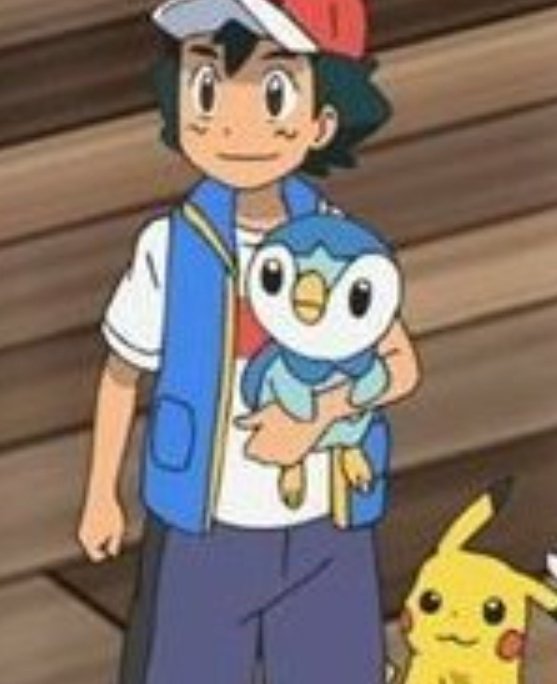 A reminder that Ash holds Piplup like this