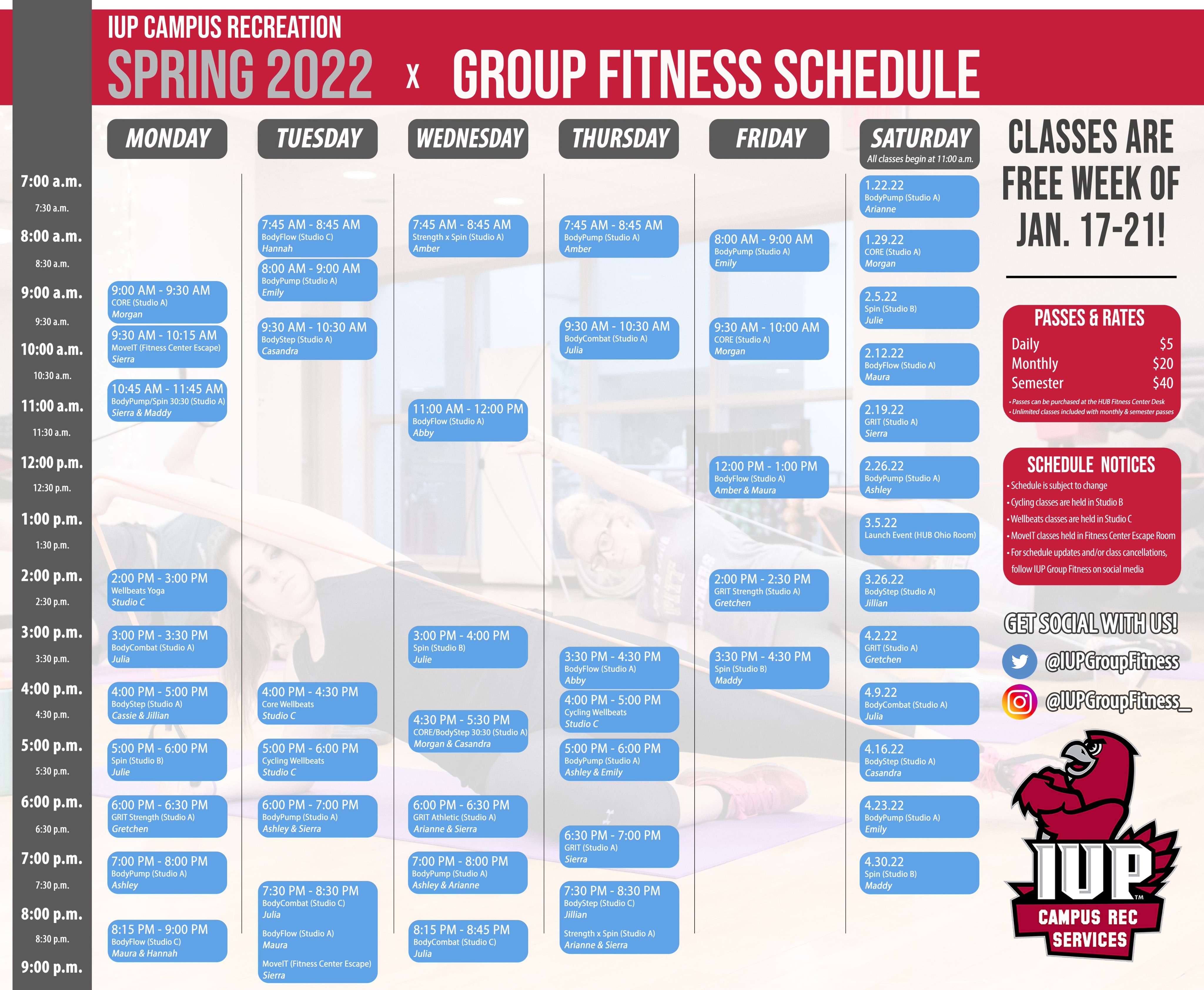 Iup Fall 2022 Schedule Iup Group Fitness (@Iupgroupfitness) / Twitter