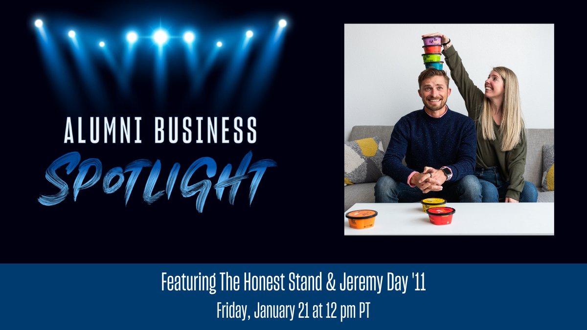 Jeremy Day '11, owner and co-founder of The Honest Stand is sharing with us how he an idea born out of necessity, turned into a successful business. On January 21, we'll get the inside scoop 😜 on how to build a plant based, sustainable business bit.ly/321u7km