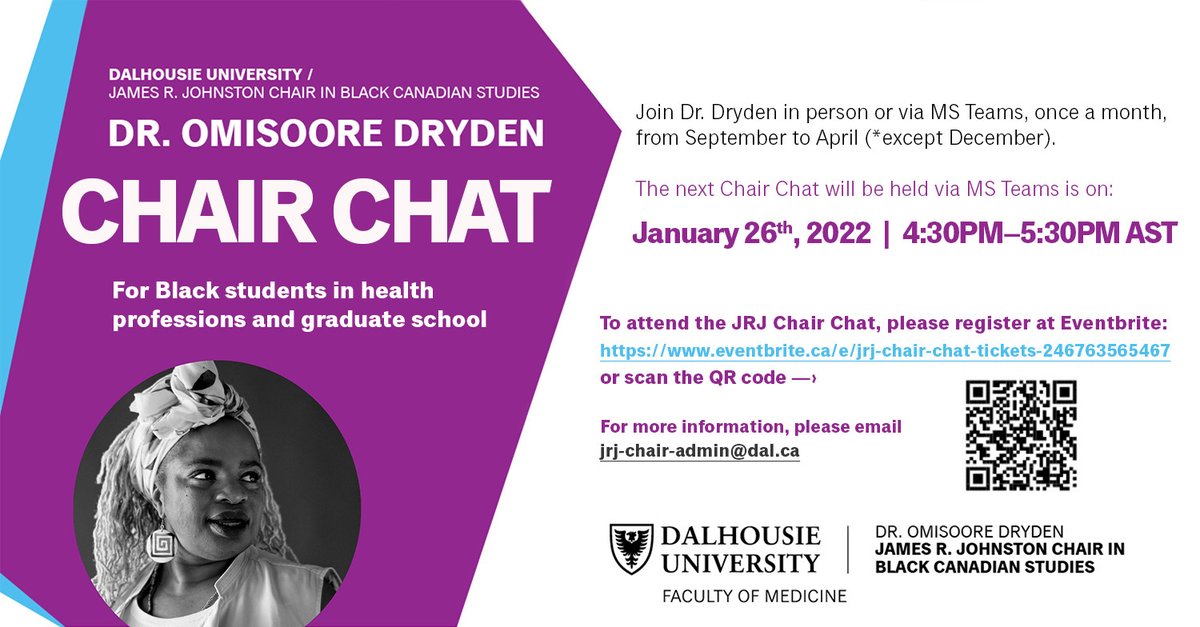 JRJCHAIR's tweet photo. Happy New Year! the next #ChairChat is #Jan26 430pm AT. We will be meeting online. Please make sure to register!
#BlackMedStudents #BlackHealthStudents #BlackGradStudents
Please share widely - with *Black students https://t.co/H2Iv28Z4zn