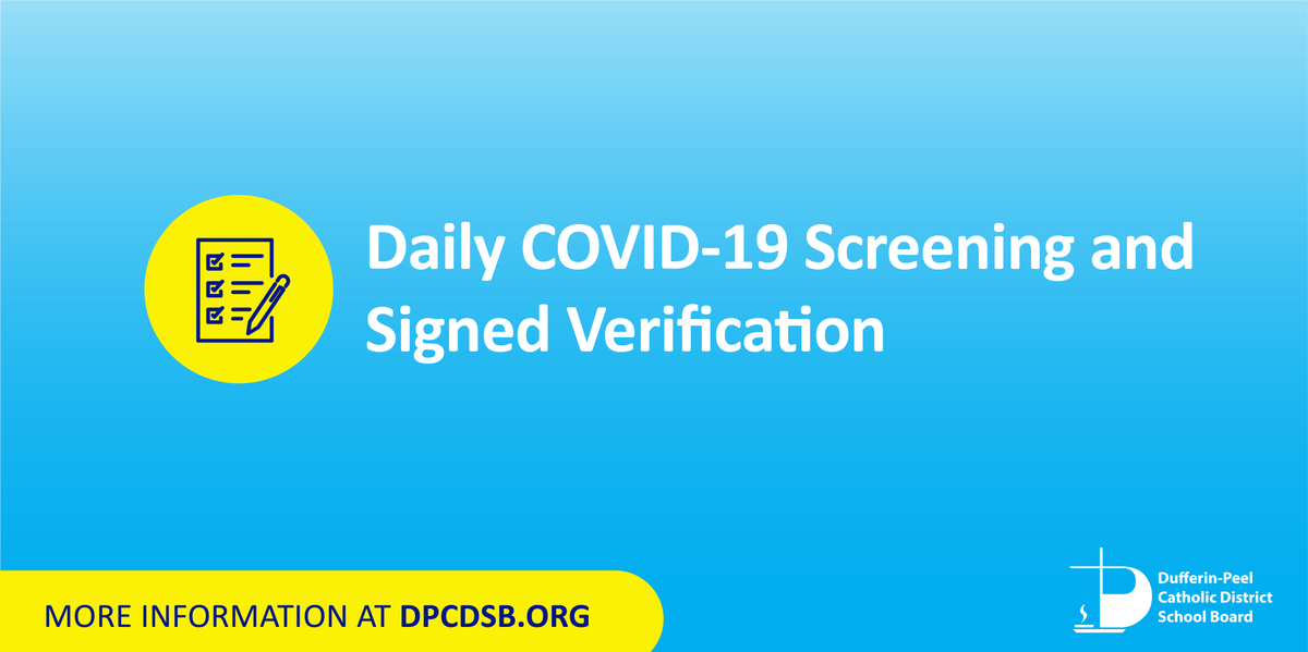 DPCDSBSchools's tweet photo. Important information for parents and guardians regarding Daily COVID-19 Screening and Signed Verification:
➡https://t.co/x4DklMtALg
➡Daily Screening Verification Form: https://t.co/lGsrV7j5d5
➡Provincial School and Childcare Screening Tool: https://t.co/rx6kAmnVX4 https://t.co/USCwrJcn7f