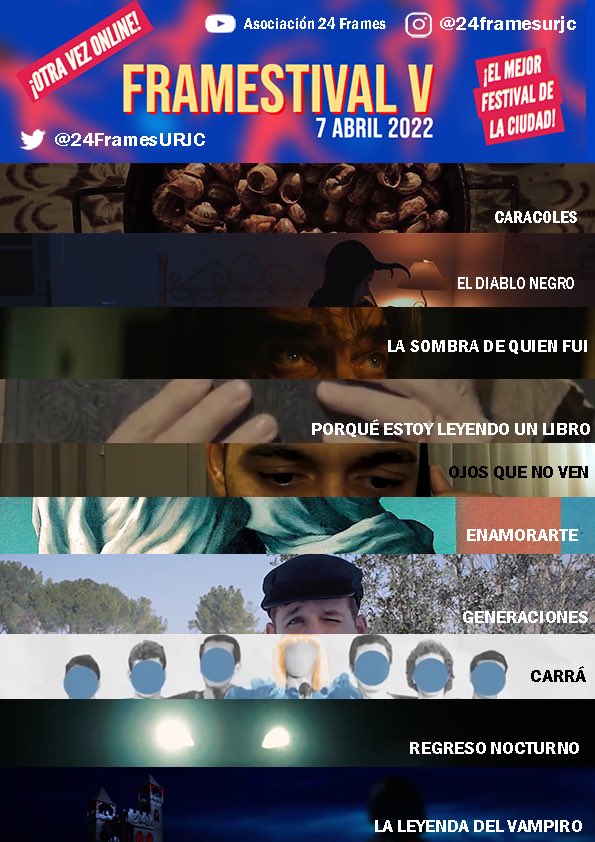 24FramesURJC's tweet photo. Todos teníamos tantas ganas… 
Pásate a echar un vistazo a los cortos de este año! 🎉🎉🎉🎉
https://t.co/zvpXa3SxR7 https://t.co/fWQLNRKmQU