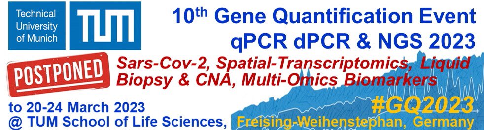 GeneQuan's tweet photo. I am really sorry :-(
Due to the extrem rising #SarsCov2 #OmicronVariant numbers we have to postpone The Gene Quantification Event #GQ2022 to 20.-24. March 2023
The new webpage, new talks, updated content, etc. ... will come in summer 2022. Just follow #GQ2023 https://t.co/1dmo4uJAlJ