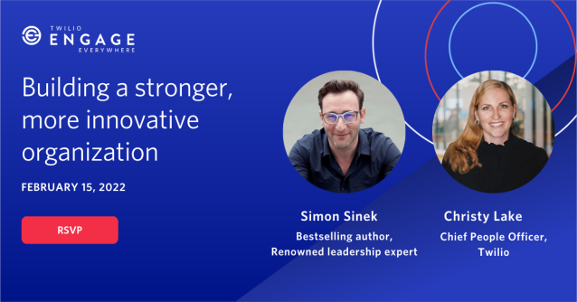 I am so excited to hear what Simon Sinek has got to say! If you are a big fan too join us at Twilio Engage on 15th Feb. bit.ly/3tsVnDW