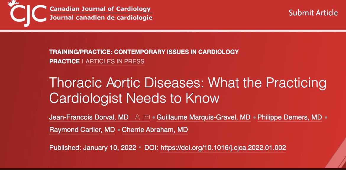 JF Dorval, MD (@dorvaljeff) on Twitter photo Very proud of this brief overview of thoracic aortic disease aimed at cardiologists (and cardiac surgeons). My thanks to <a href="/G_MarquisGravel/">Guillaume Marquis-Gravel</a> as well as Drs Phillipe Demers, Dr Raymond Cartier and Dr Cherrie Abraham. Very proud of this brief overview of thoracic aortic disease aimed at cardiologists (and cardiac surgeons). My thanks to <a href="/G_MarquisGravel/">Guillaume Marquis-Gravel</a> as well as Drs Phillipe Demers, Dr Raymond Cartier and Dr Cherrie Abraham.