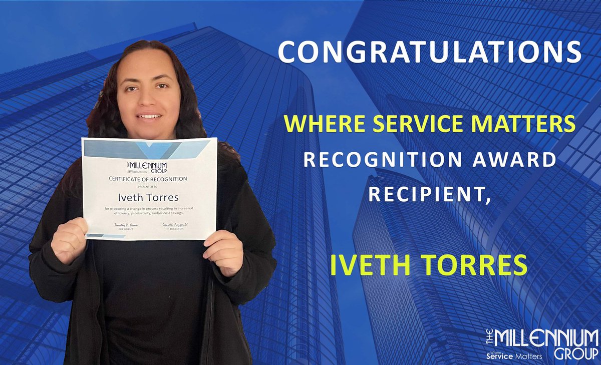 TMGOutsourcing's tweet photo. Congratulations to #WhereServiceMatters Recognition Award recipient, Iveth Torres, at one of our major social media clients, who created a special process to help facilitate a large shipping project. Check out her accomplishments: https://t.co/g0amfufiYn https://t.co/H8OjrZFKvq