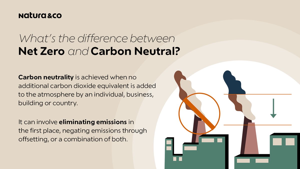 naturaandco's tweet photo. Around 1,000 companies worldwide - including Natura &Co - are leading the transition to a net zero economy. Wondering what that means? We’ve created a simple guide to help break down the core differences between carbon neutrality & net zero. 🌳
#CommitmentToLife #NetZero https://t.co/zMCYAY99Vv