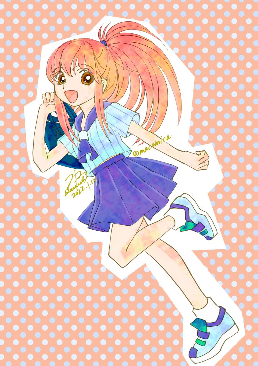今年初めての弥生を描きました クリスタの新しいプラグイン 色ムラ を少し使って 河内実加 のイラスト