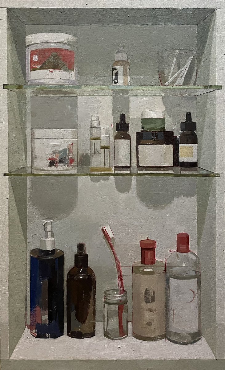 Medicine cabinet. 10x16” oil on paper