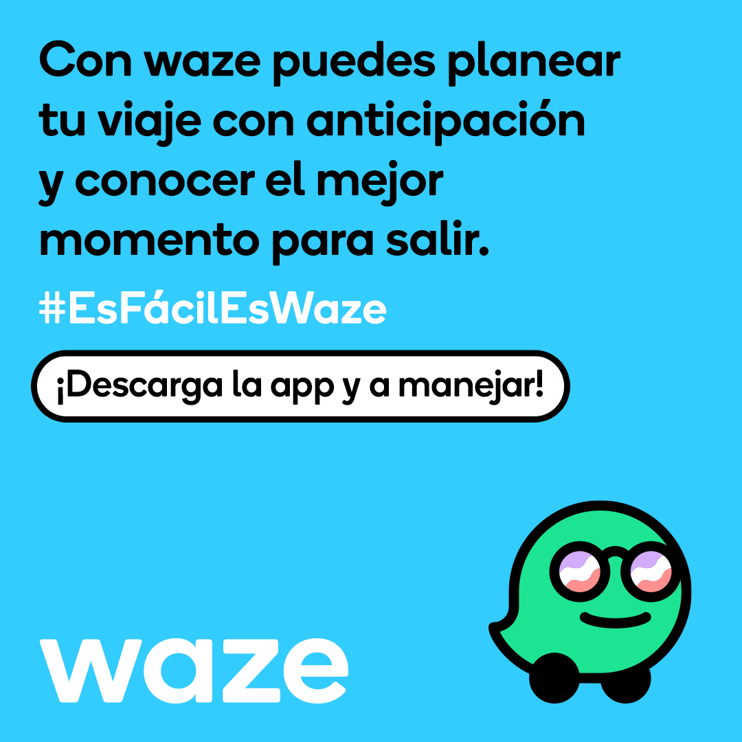Con Waze tu viaje comienza antes de salir. Puedes  planificar tu ruta y así llegar a tiempo a tu destino. #EsFácilEsWaze
