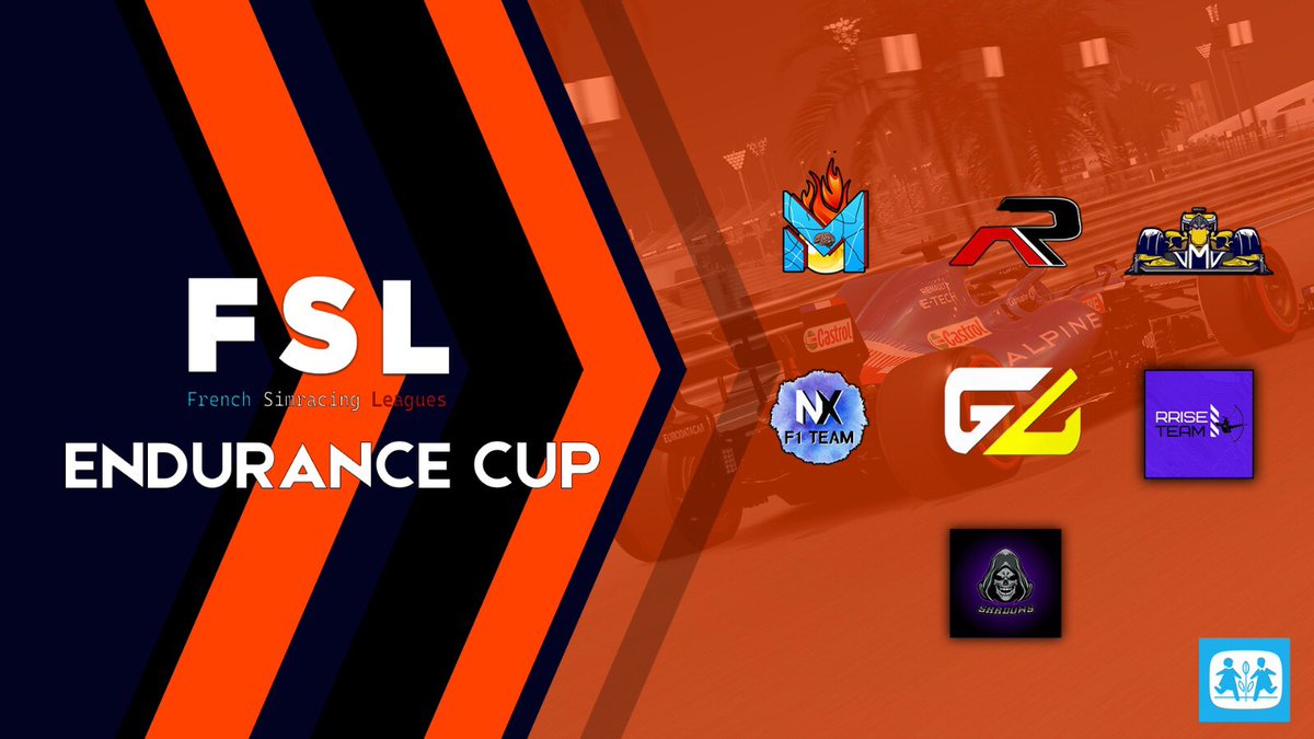 FSLeagues's tweet photo. 🚨 Demain à 10 heures, 8 équipes (@RRise_Team x2) s'affronteront lors de la F1 Endurance Cup pour une durée de 2 jours !

❤️ Les fonds récoltés sur le stream seront reversés à l'association SOS Village d'enfant.

📌 Le lien de donation : https://t.co/MRTadoVddz https://t.co/d4Mvkg9sm1