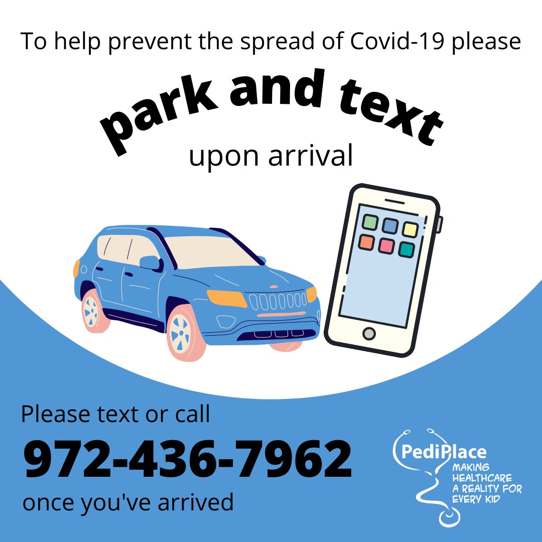 In order to prevent the spread of Covid-19 we are asking patients to wait in their cars rather than in the waiting room. Please text or call 972-436-7962 once you've parked. Thank you for letting us continue to care for you and keep our community safe at the same time!