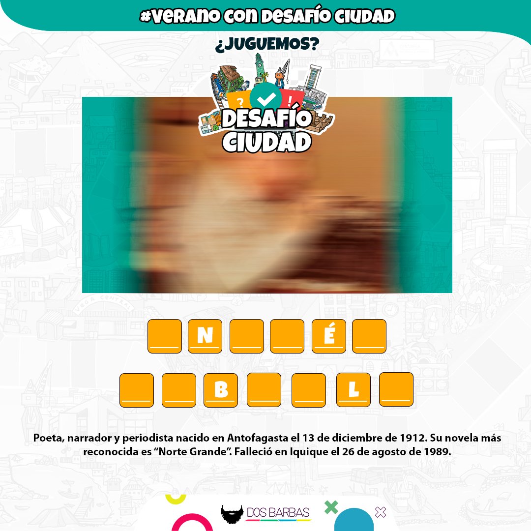 DesafioCiudadCL's tweet photo. 📌 #TriviaTime ⏰
JUGUEMOS❓🎉

¿A qué personaje de #Antofagasta se refiere la imagen 🤩?

🔸Recuerda interactuar con las publicaciones [❤️/💬] para ganar entretenidos premios 🎁

#DesafíoCiudad #VeranoConDesafíoCiudad 🌞
#DosBarbas https://t.co/TH525sv9Zx