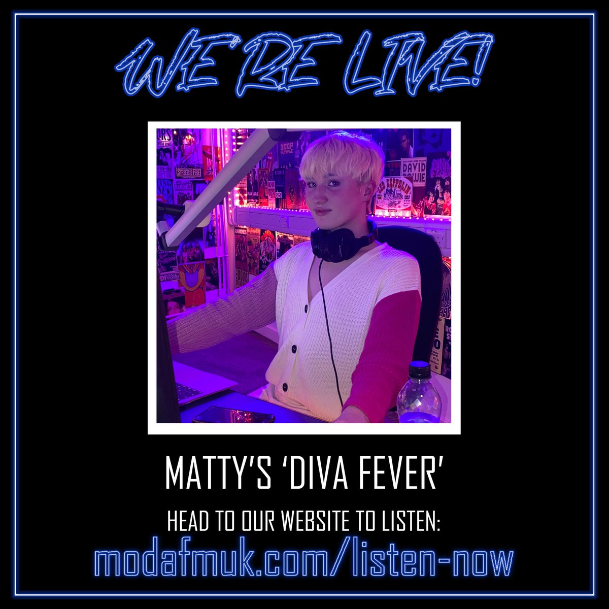 Join Matty for his show 'Diva Fever' now on modafmuk.com/listen-now #birminghammusic #birminghamradio #radio #music #fashion #culture #birmingham