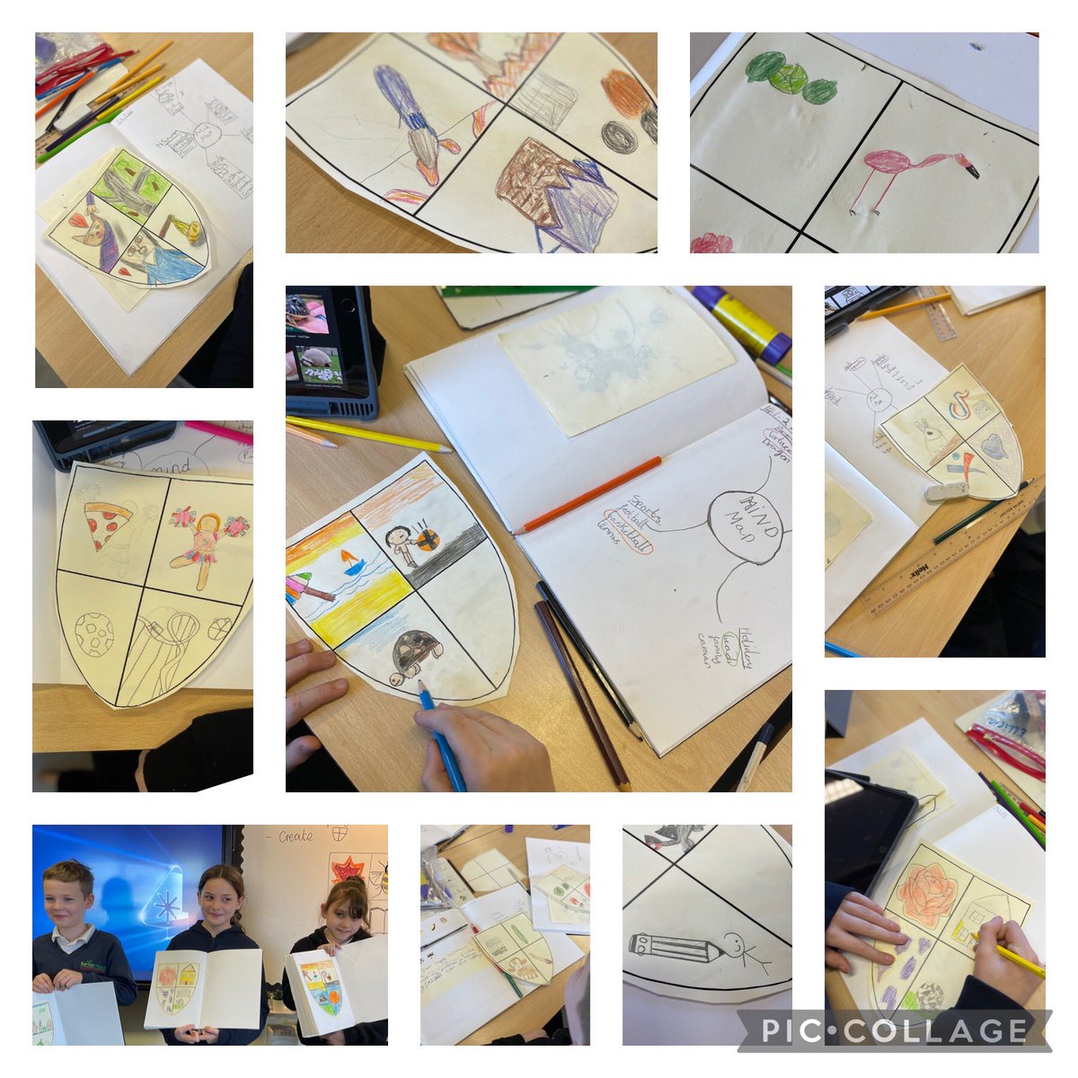 BartonMossCPS's tweet photo. This afternoon, Year 5 started their @kapowprimary Art unit all about Designing for A Purpose. The first lesson was all about exploring who you are and presenting that through a coat of arms. @mrsunsworth35 @Mrs_Morgs @MrCornishTweets #BMArt https://t.co/JYtm4WAEVN