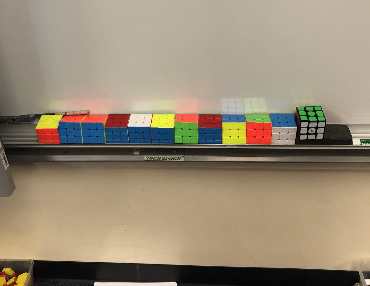 Wingertclass's tweet photo. Twelve cubes solved this week by my students.  Grit. Growth mindset.  #mleproud #r7proud https://t.co/gmgf9lPeWC