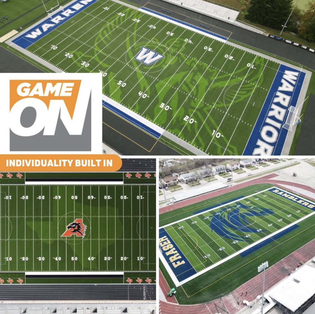shawsportsturf's tweet photo. Outplay the competition on the field and with the field with our latest innovation #GameON! Find a rep near you to learn how to bring this game-changing technology to your field!

https://t.co/dEq9sSsP2q

#GAMEON #individualitybuiltin #design #performance #safety #morethanafield https://t.co/gJF7JWvvkt