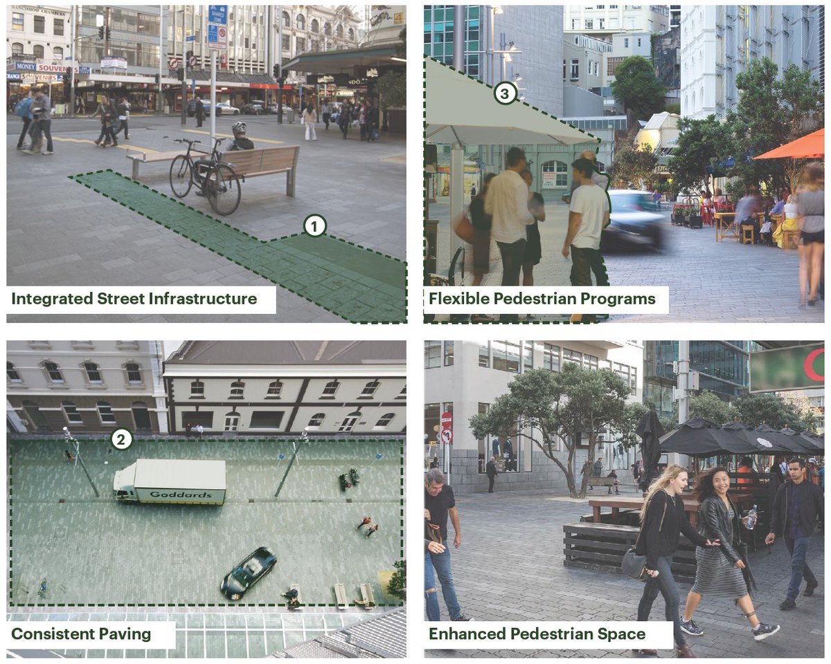 Pedestrians, cars, and cyclists all beautifully share Fort Street in downtown Auckland, NZ. As one of the public spaces we're interested in, #sharedstreets have much to offer by rethinking how different transit modes occupy the space of the urban street. #urbandesing #visionzero