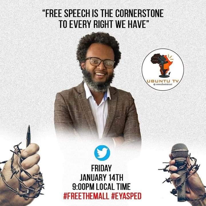 NurAbdo2's tweet photo. Eyasped and other media personnel who are arrested due to recent media crackdown are kept in conditions making them vulnerable to COVID 19 and other communicable diseases. We demand their immediate release.  
@EthioHRC @amnesty @USEmbassyAddis @CPJAfrica #FreeThemAll #Eyasped https://t.co/ufO3VqNzfO