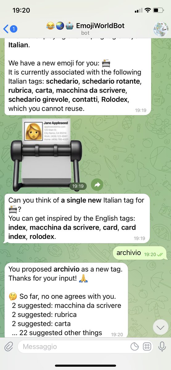 FChiusaroli's tweet photo. Ho proposto ARCHIVIO a #Emojiworldbot #scritturebrevi https://t.co/ltL1szjw9G https://t.co/SexdSV7otf