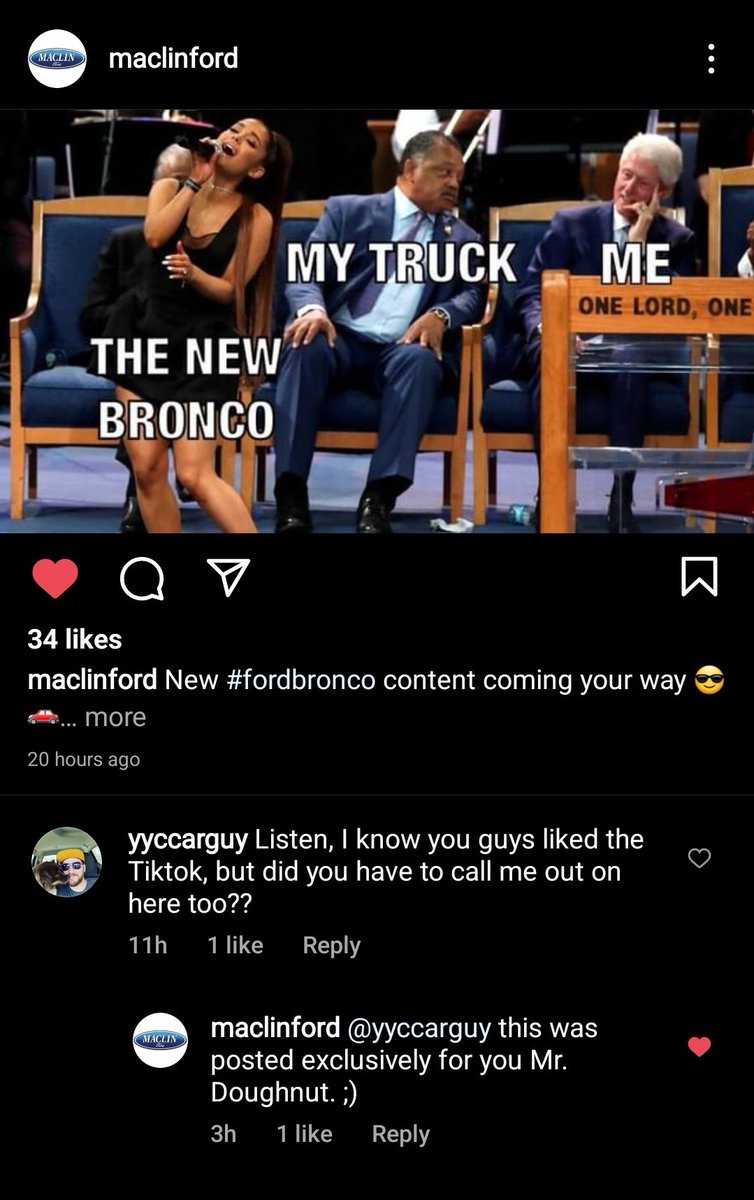 AloneDoughnut's tweet photo. Don't talk to me until your local Ford dealer makes fun of you on their public Instagram.

@Maclin_Ford love you guys. https://t.co/w4Q533ieK9