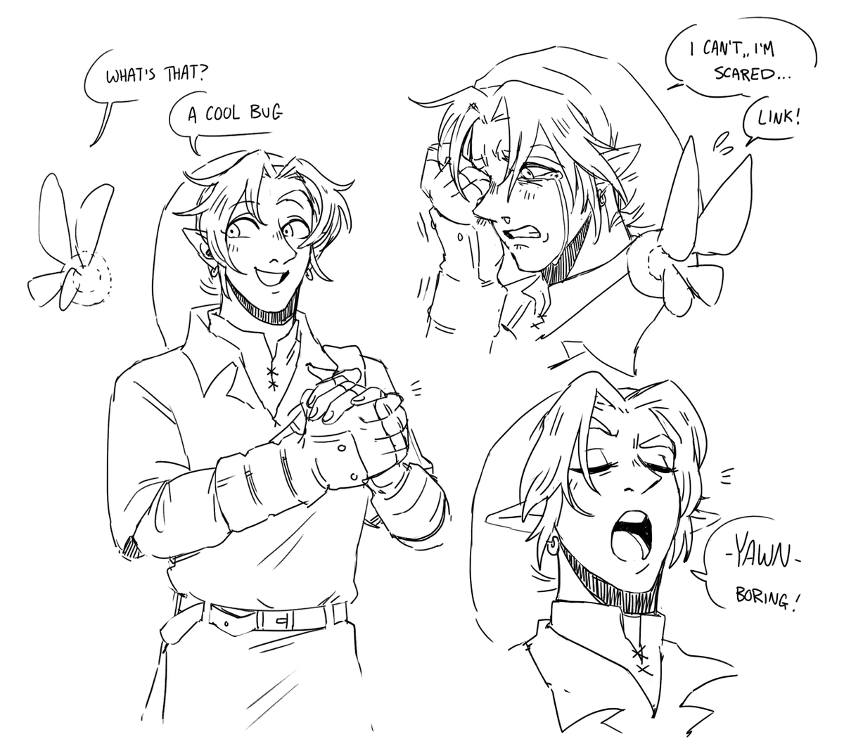 repost of some ocarina of time sketches i did in 2020 i think? he's just a boy 