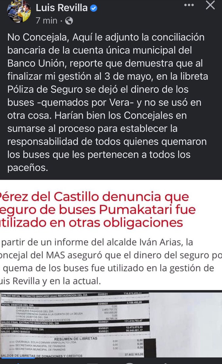 RoxPDC's tweet photo. Señor @LuisRevillaH le adjunto las pruebas que fundamentan mi posición. El señor @ivanariasduran respondió a mi fiscalización señalando que SE GASTARON LOS RECURSOS DE LOS PUMAKATARI, EMERGENTES DEL SEGURO, EN OTRAS COSAS. Amerita que las autoridades llamadas por ley investiguen https://t.co/4DB2lRuImG