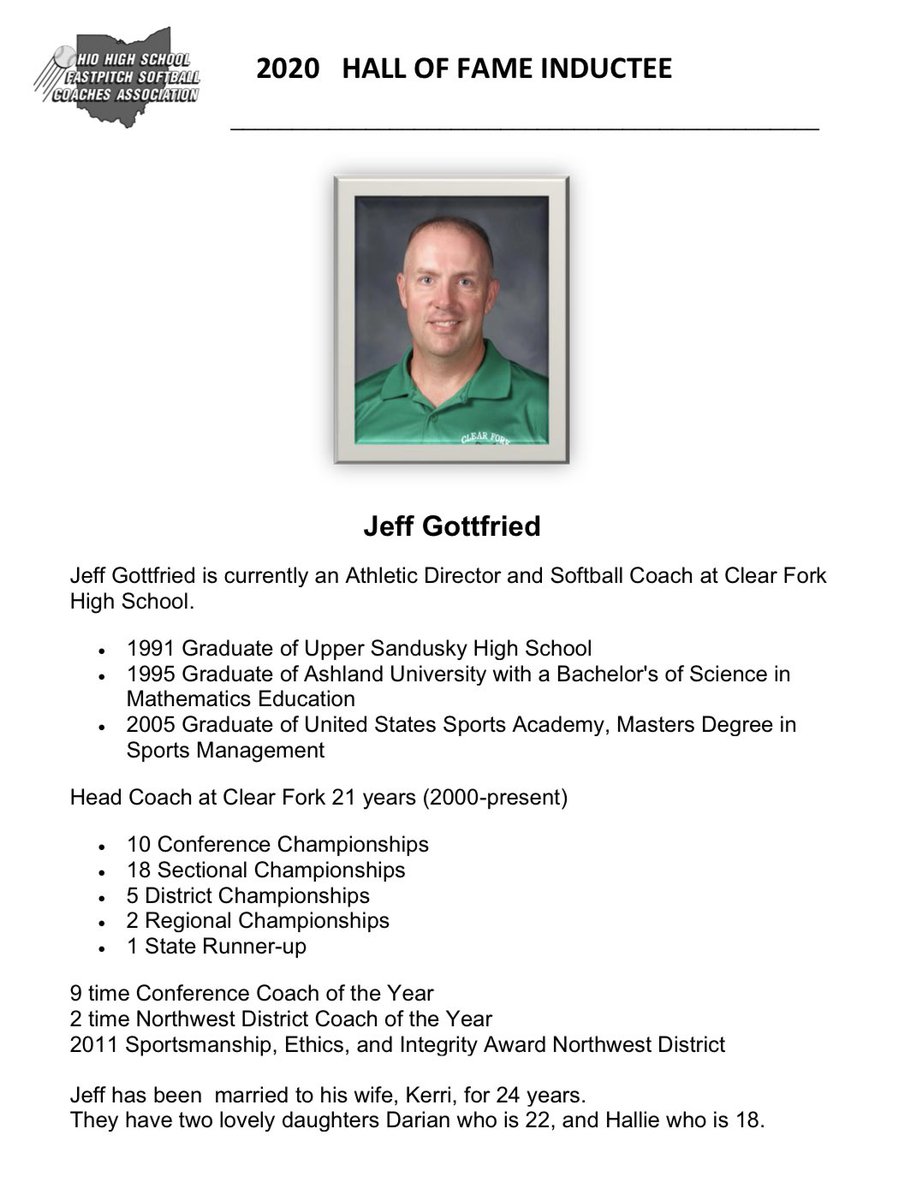 LadyColtsBaske1's tweet photo. From the CF Lady Colts Basketball team, congrats to Jeff Gottfried on your induction to the Ohio Hall of Fame. What a great honor and we are so happy for you and your family. Congrats Coach! https://t.co/u7Ajvdxgjc