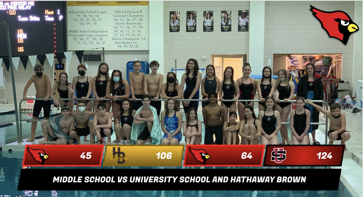 Middle School ended the season with 44 additions to the top times list and a Girls record of 6-2 and Boys record of 4-4. Great season everyone!