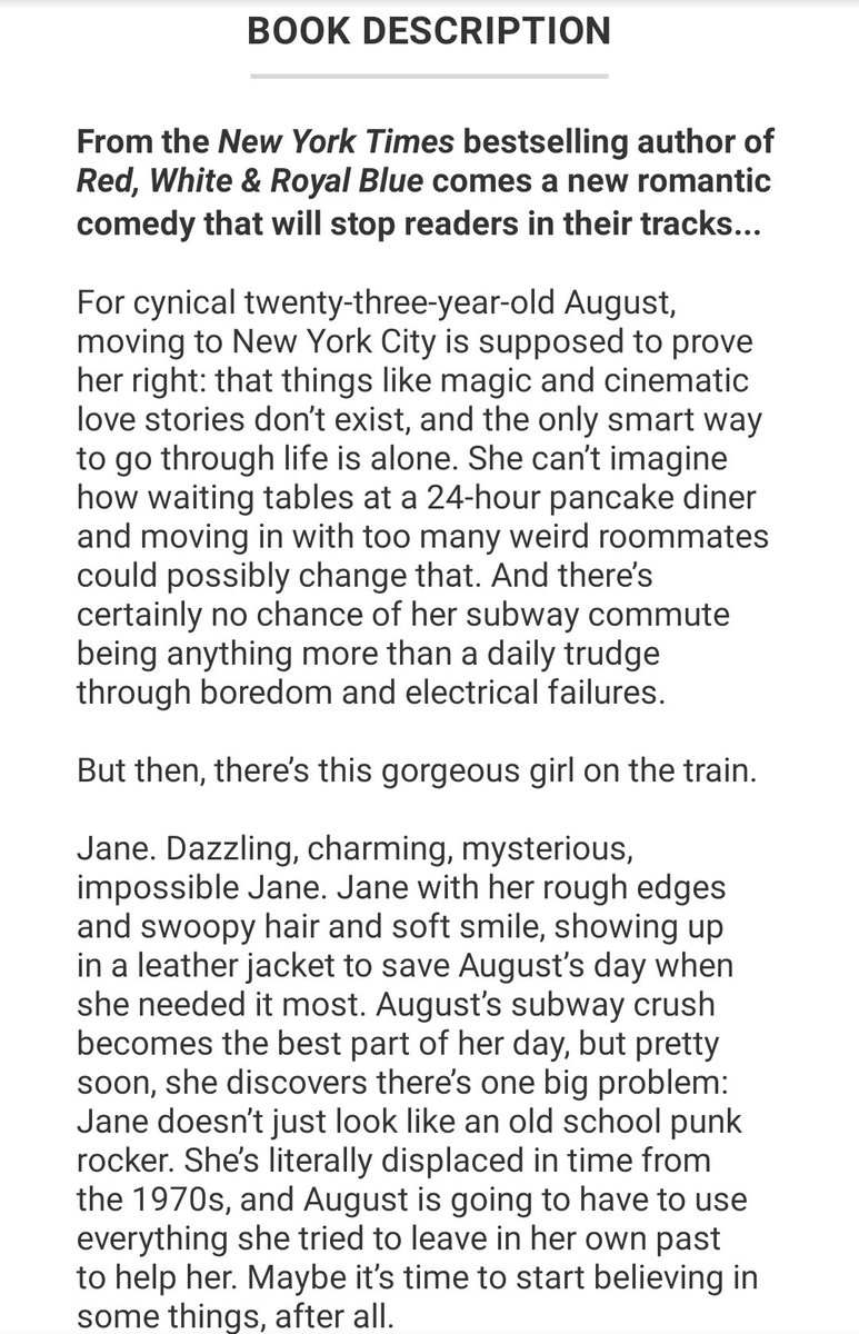 GriffReads's tweet image. I finished my final book for the @GCreadathon 🥳

One Last Stop by Casey McQuiston ⭐⭐⭐⭐

I had a few issues with the pacing (especially in the first half of the book) but I loved the characters and the setting. So glad I finally read this!