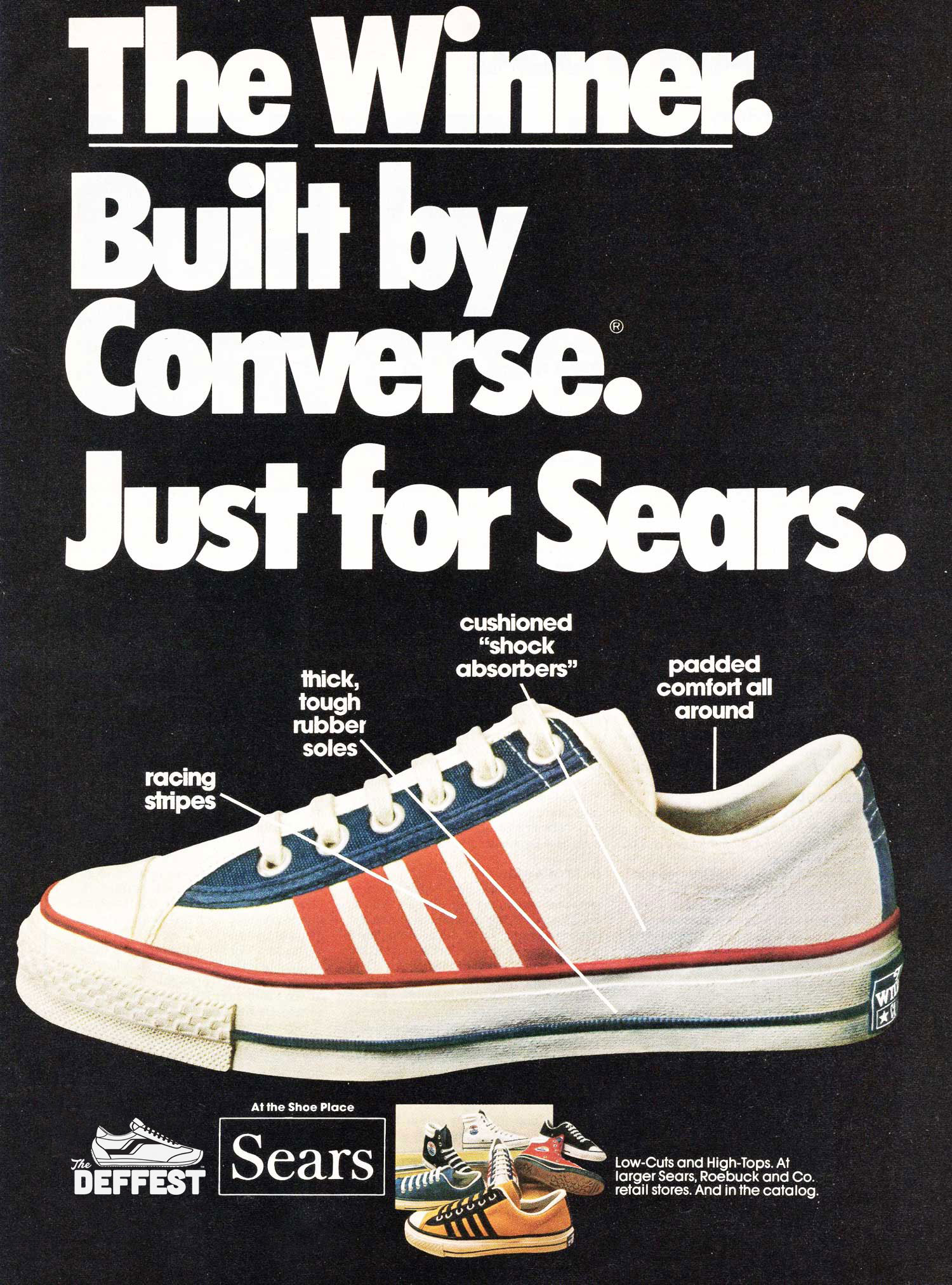 TheDeffest on X: "Here's an old school 1974 vintage print ad for the Sears  the Winner line of sneakers. Built by Converse. Just for Sears. #converse  #Sneakers https://t.co/gDkd8rFbBG https://t.co/rziebJkLZR" / X