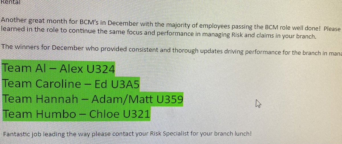 🌟With the help of my team, we managed to smash December’s BCM role.🌟 This was a great way to end our month and I’m so happy to be the winner along with many others! Congratulations all! 
Thanks team🙌🏻 <a href="/iddon_polly/">Polly Iddon</a> <a href="/JordanBatty8/">Jordan Batty</a> <a href="/MoniqueHiggs2/">Monique Higgs</a> <a href="/JohnCha58793912/">John Chambers</a> <a href="/MeganHoodERAC/">Megan Hood</a>