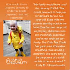 family_equality's tweet photo. @SenWarren @SenMarkey PLEASE vote to continue the expanded, refundable #ChildTaxCredit for Massachusetts families! https://t.co/huLcfTaaZr
